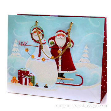 Paper Gift Bag for Christmas Gift Packaging, Customized Sizes, Colors and Logos are Accepted